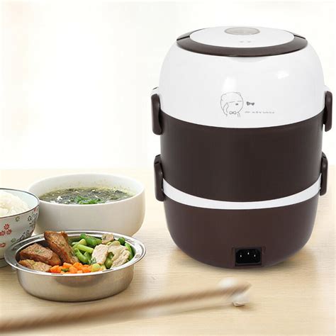 Portable 3 Layers Electric Heating Bento Lunch Box  